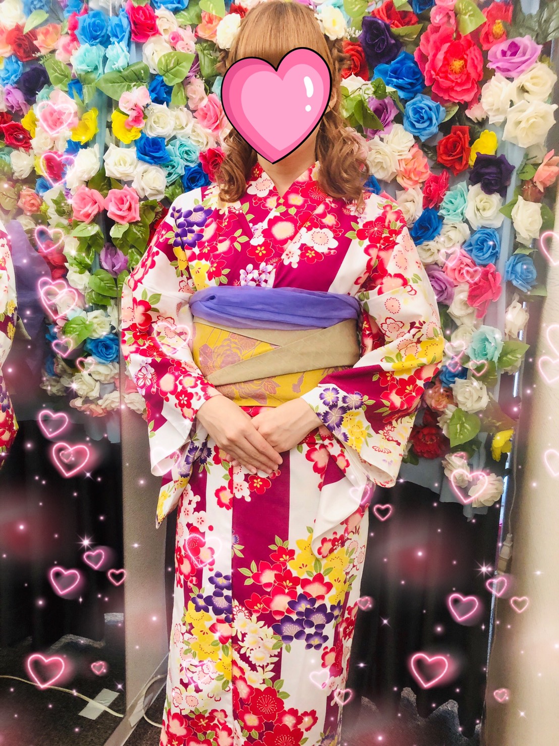 華やか浴衣コーディネート♡｜浴衣レンタルVASARA渋谷店