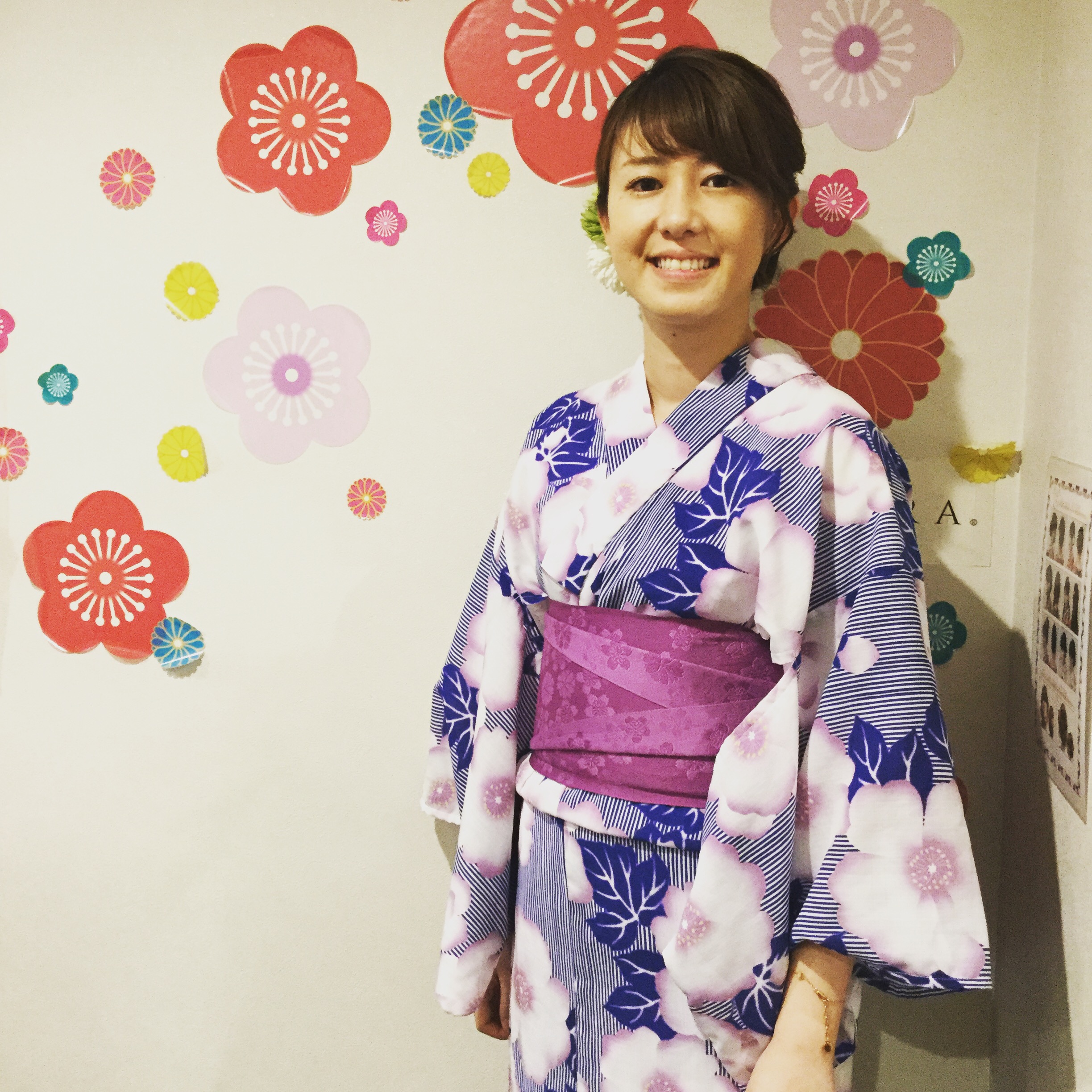 爽やかブルー系の浴衣(*^ω^*)