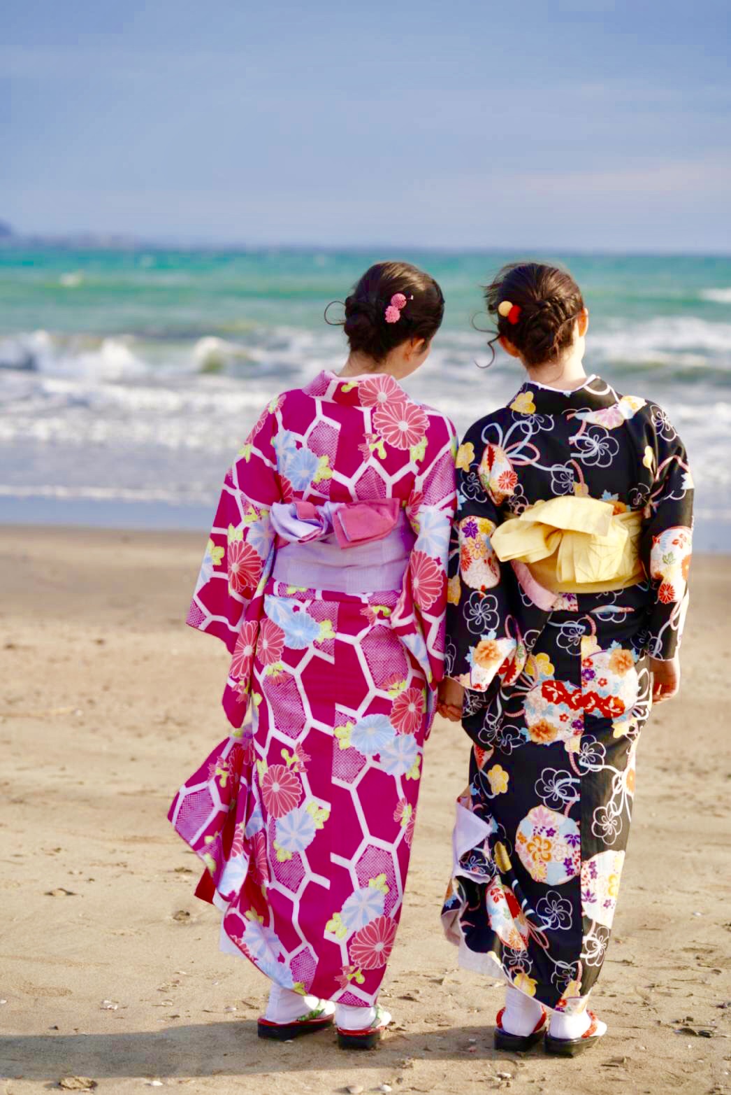 海と着物