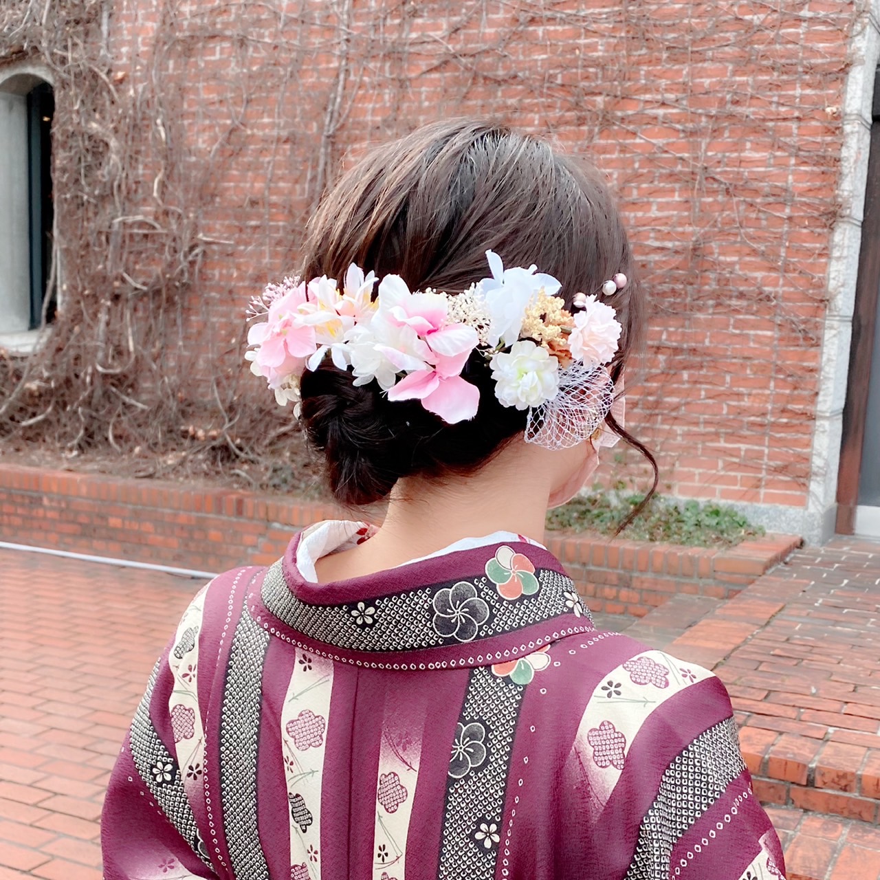 花飾りで華やかに☆