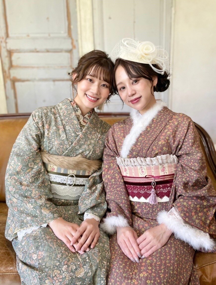 着物で初詣♡